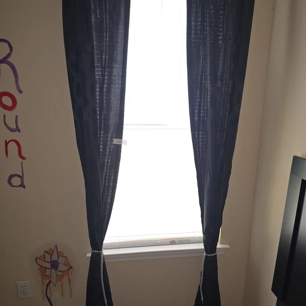 Black Drapes - Window Curtain Panel